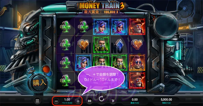 マネートレイン3（Money Train 3）の遊び方