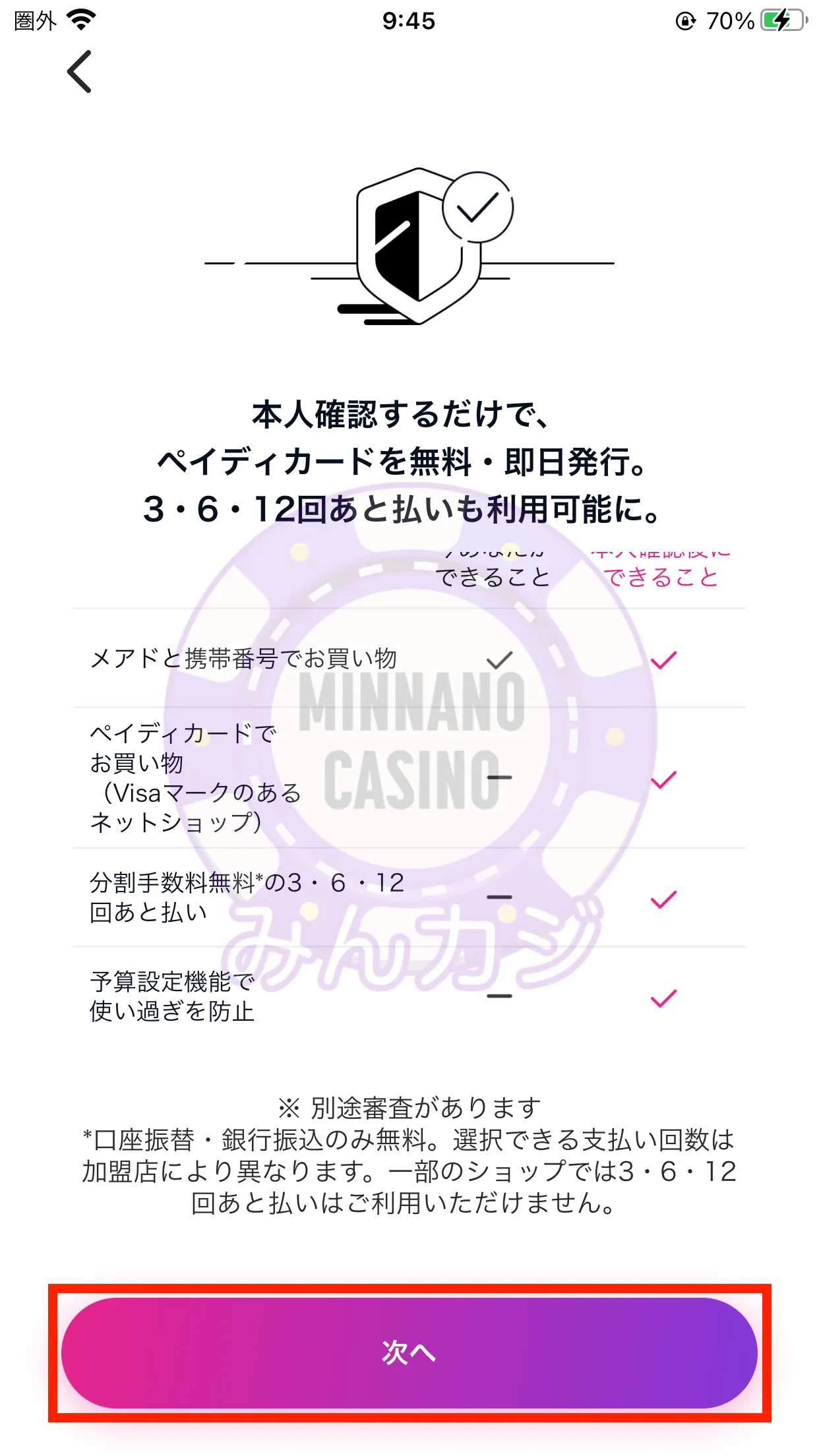 ペイディ（paidy）本人確認認証の流れ