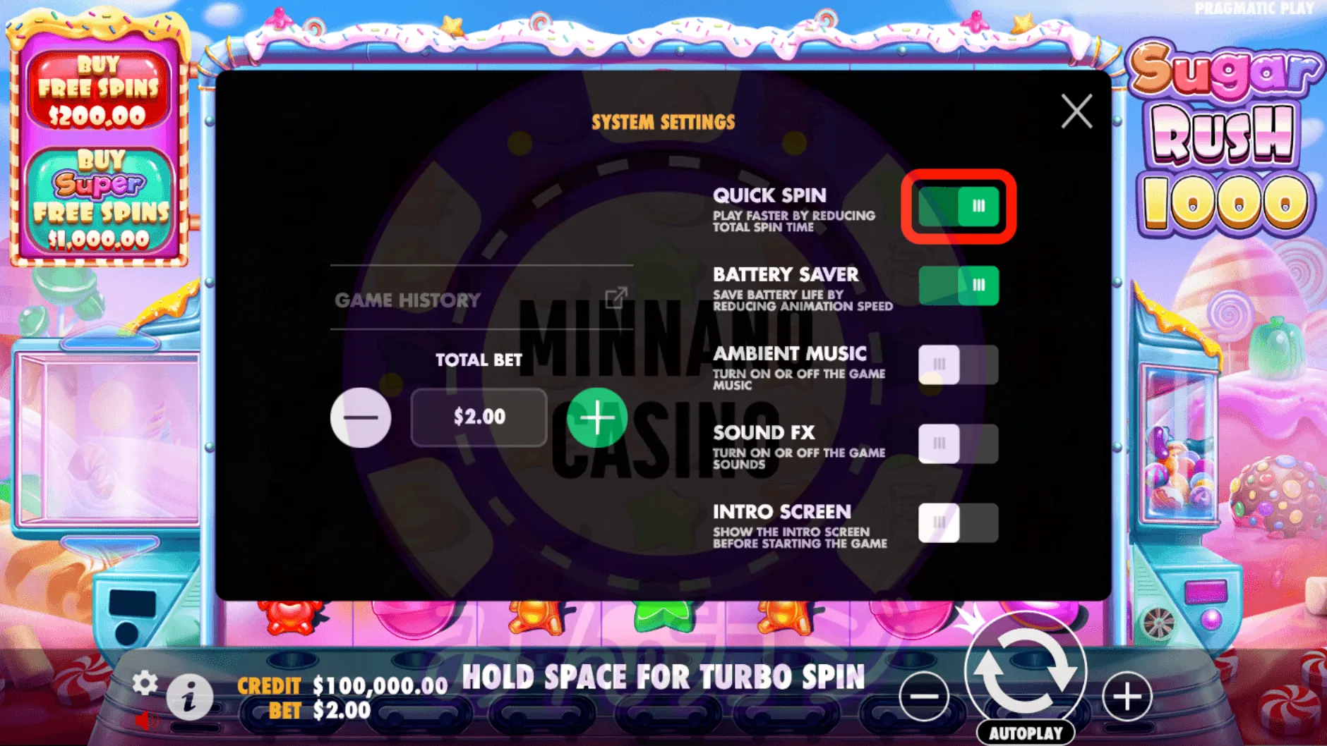 シュガー・ラッシュ・1000(Sugar Rush 1000)の遊び方