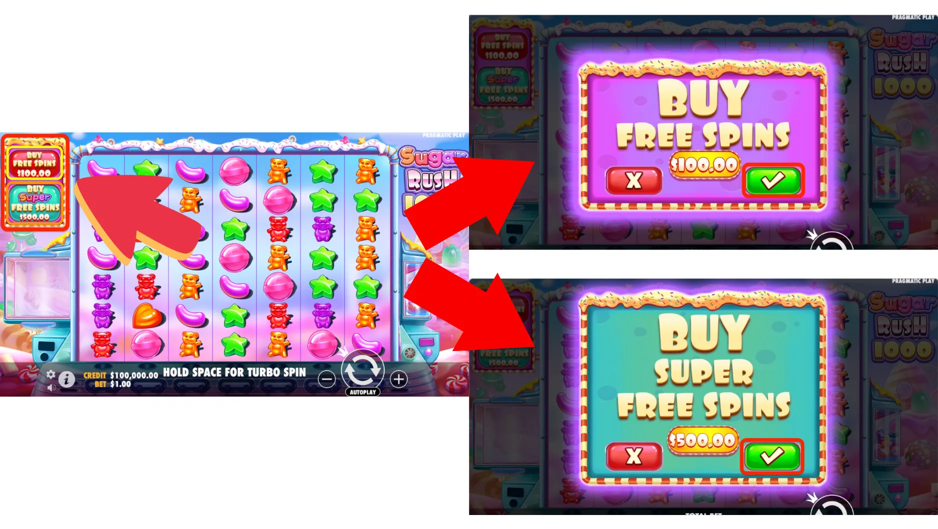 シュガー・ラッシュ・1000(Sugar Rush 1000)の遊び方