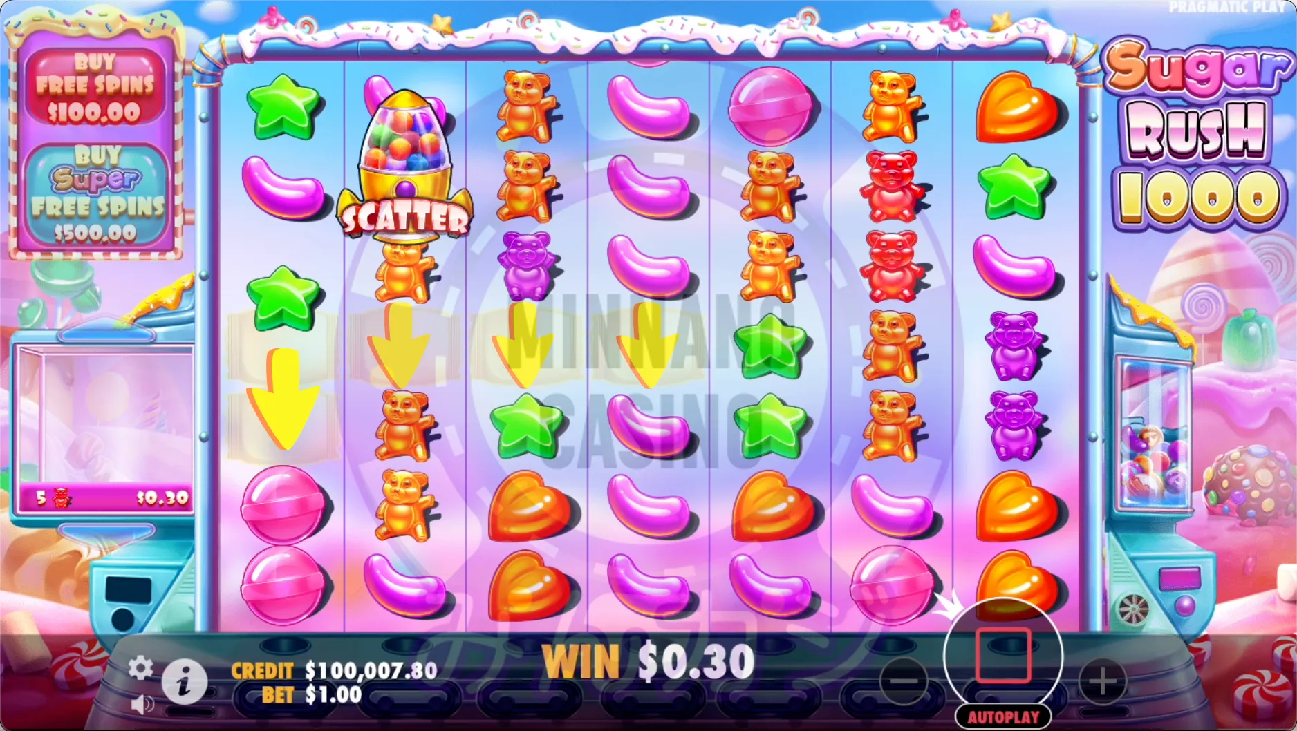 シュガー・ラッシュ・1000(Sugar Rush 1000)の基本的な流れ(ゲームフロー)