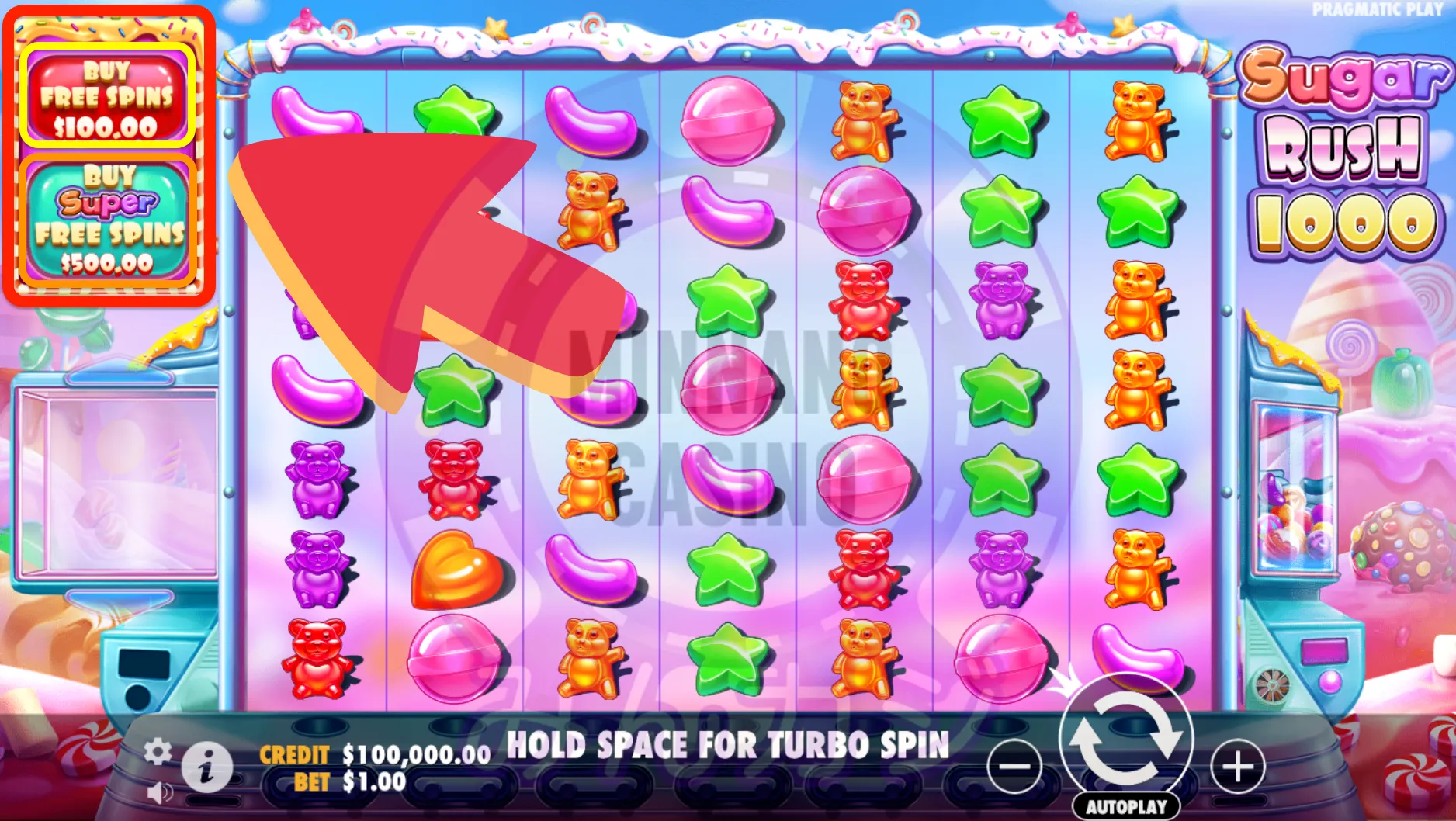 シュガー・ラッシュ・1000(Sugar Rush 1000)の基本的な流れ(ゲームフロー)